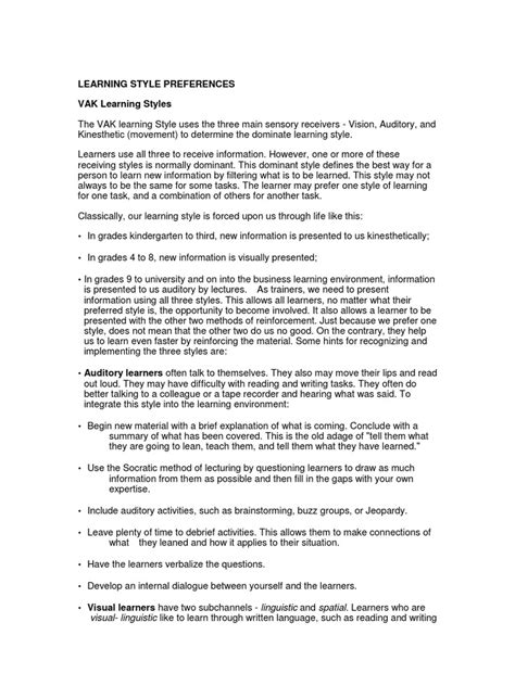 Image result for Educating Planner Vak Learning Style