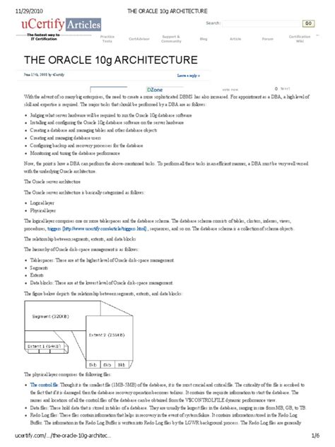 Image result for Oracle Database Architecture PDF