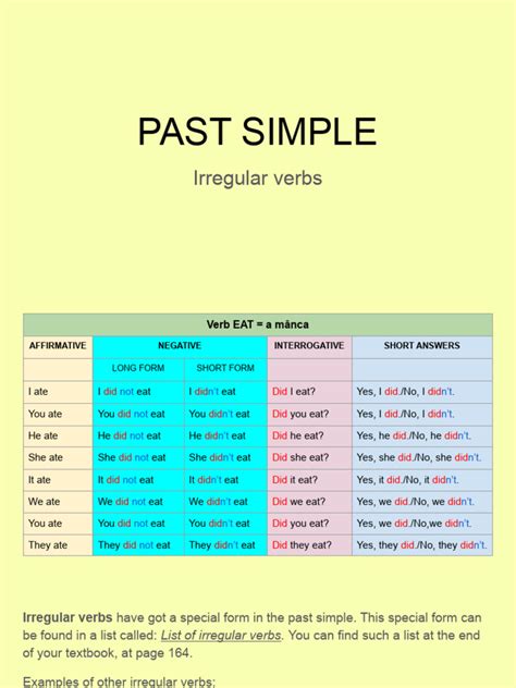 Past Simple Irregular Verbs Chart に対する画像結果
