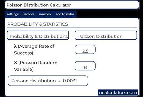 Image result for Poisson Random Variable Calculator