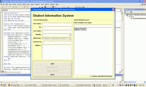 Image result for Student Information System Visual Basic