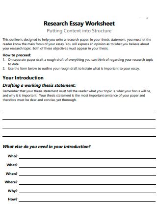 50+ SAMPLE Research Worksheet in PDF | MS Word - Worksheets Library