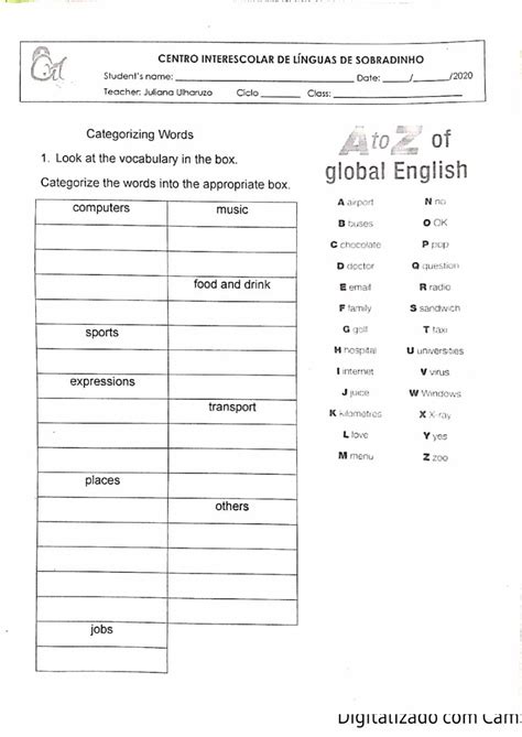 Image result for Categorizing Worksheets
