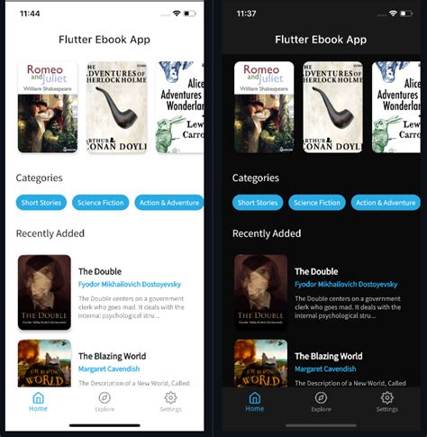 Flutter Example App に対する画像結果