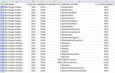 VBA Command List に対する画像結果
