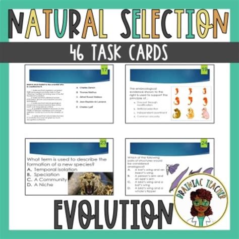 Evolution and Natural Selection Task Cards に対する画像結果