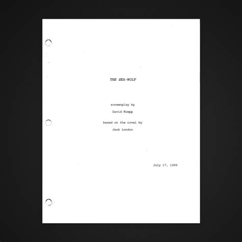 Image result for Movie Script Cover Page