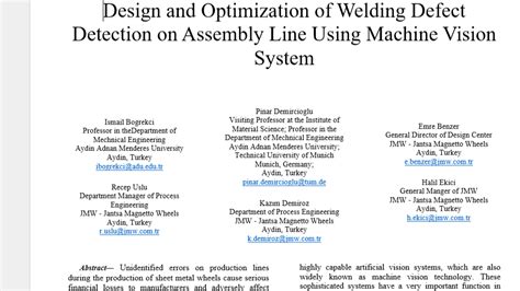 Résultat d’images pour Defect Detection in an Assembly Line