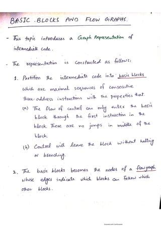 Image result for Basic Block and Flow Graph in Compiler Design