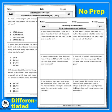 Multi-Step Word Problems Grade 2 に対する画像結果