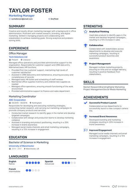 Office Manager CV Examples に対する画像結果