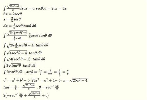 Image result for Trigonometric Substitution Integral Examples
