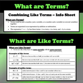 Like Term Diagram 7th Grade Math に対する画像結果