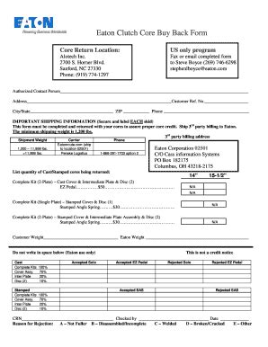 Parts Core Return Form に対する画像結果