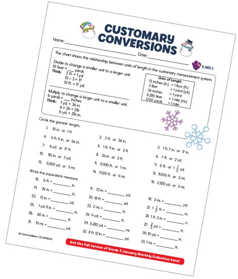 Image result for Free Printable Conversion Worksheets