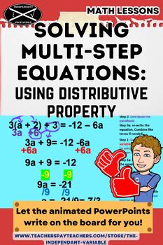 Image result for Step by Step Solving Equations with Distributive Property Division