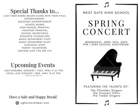 Image result for Concert Programme Template