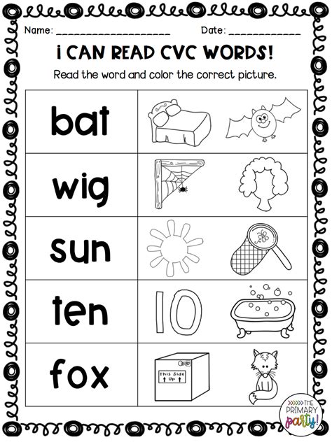 Image result for CVC Simple Worksheets