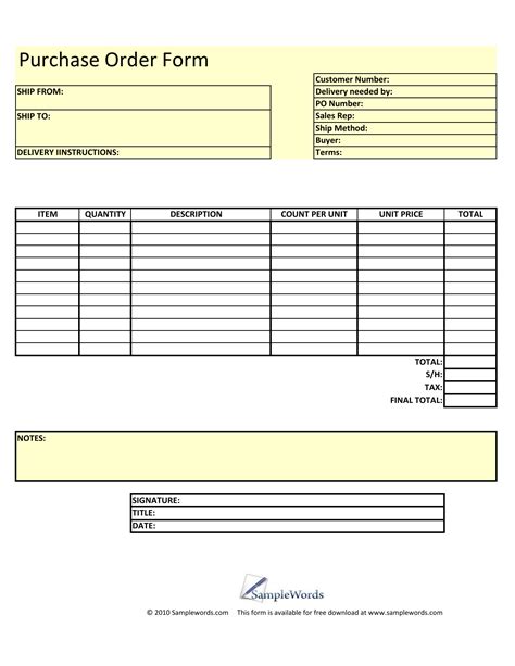 Image result for Purchase Form