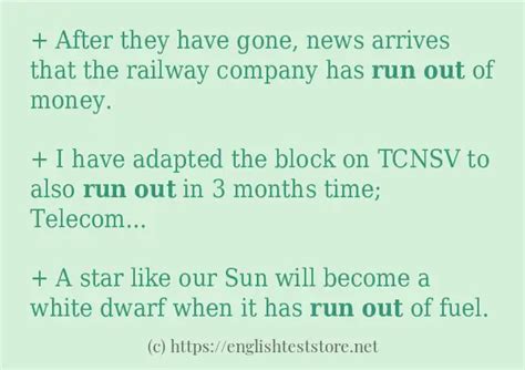 Image result for Run Out Example Sentence