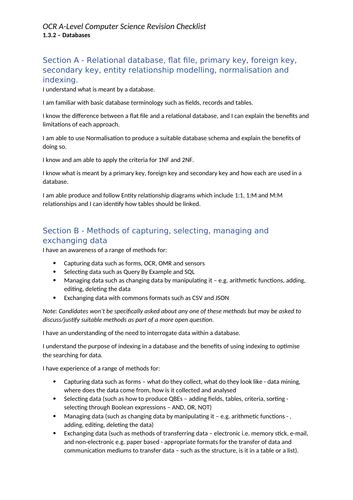 Image result for OCR Computer Science a Level Checklist