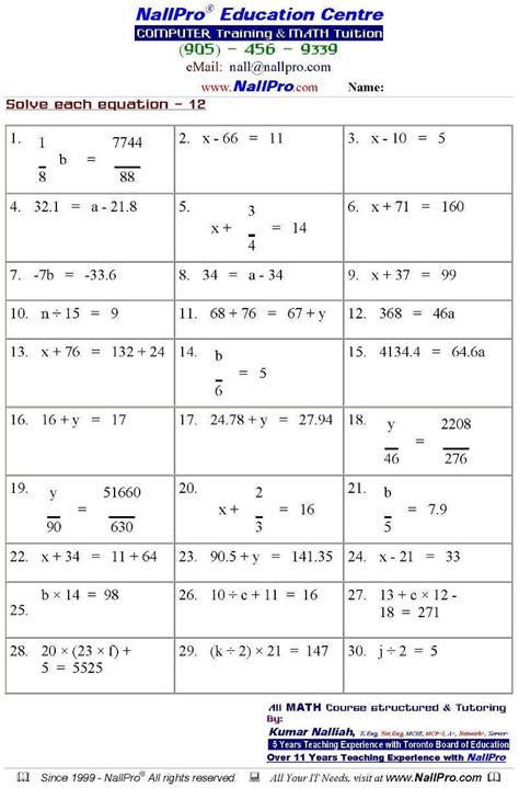 Algebra Math Problems PDF に対する画像結果