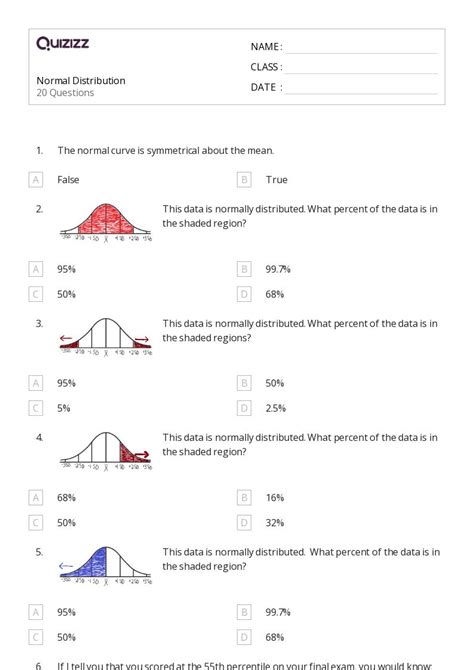 Toradh íomhá ar Normal Distribution Projwct Work Sheet