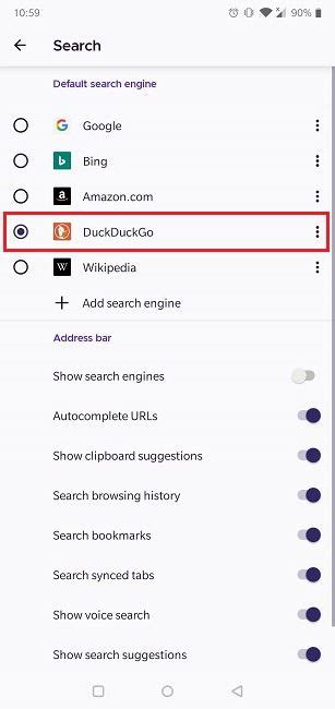 Image result for Search Engine Selector Android
