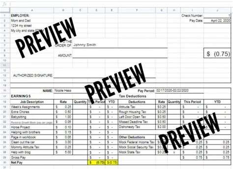 Image result for Paycheck Example for Students