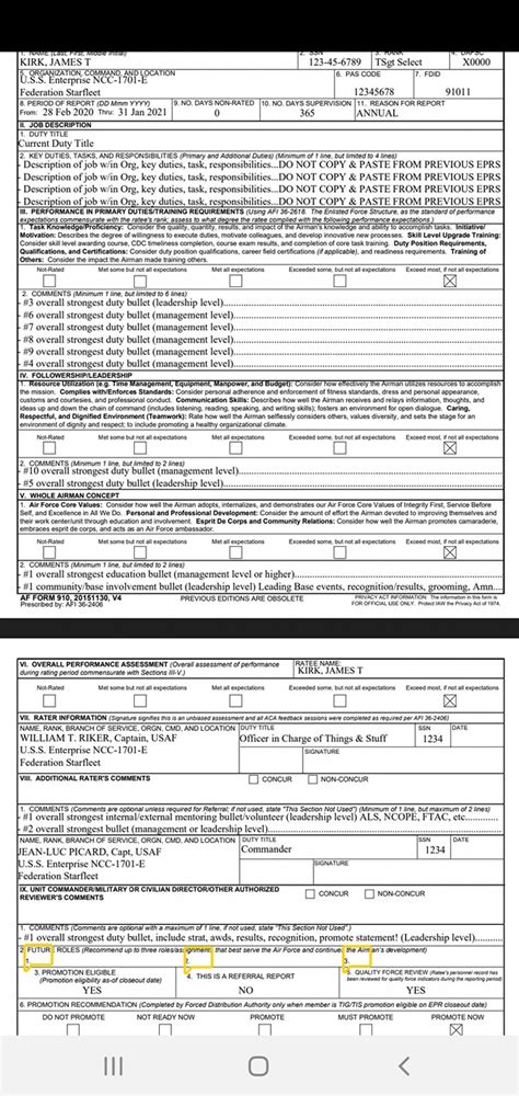 Toradh íomhá ar AF Form 1206 Bullet Examples
