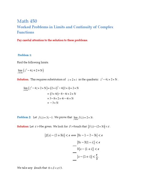 Toradh íomhá ar Problems On Limits of Complex Function