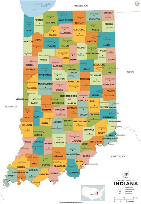 Image result for Indiana Zip Code Map with Cities
