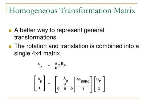 Image result for Generalized Homogeneous Transformation Matrix