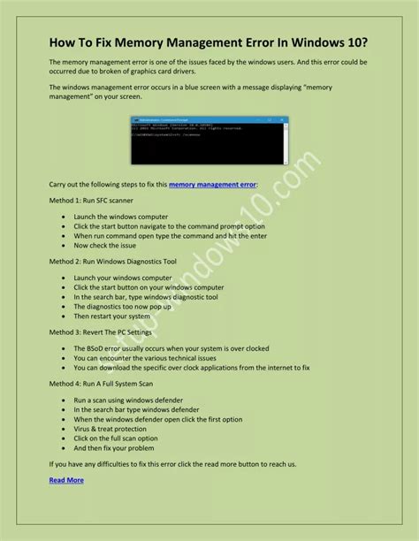 Image result for Memory Management Error