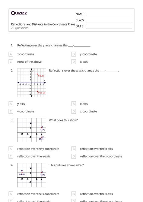 Image result for Reflection with Mirror Worksheet Multiple Choice Question Grade 6