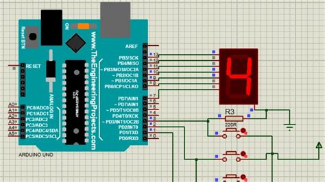 Image result for 7-Segment Display Arduino with Push Button