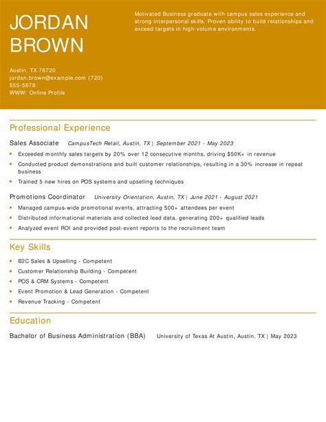 Entry Level Sales Representative Resume Examples に対する画像結果