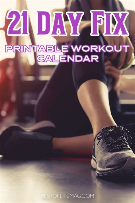 Image result for 21-Day Fix Workout Calendar