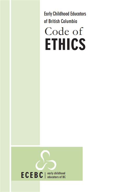 Image result for ECEBC Code of Ethics Printable
