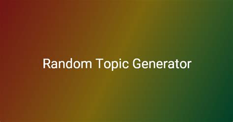 Random Topic Generator に対する画像結果