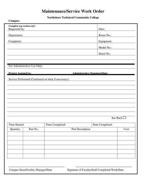 Image result for Free Downloadable Work Order Templates