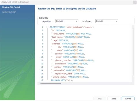 Toradh íomhá ar Create Table Hospital MySQL