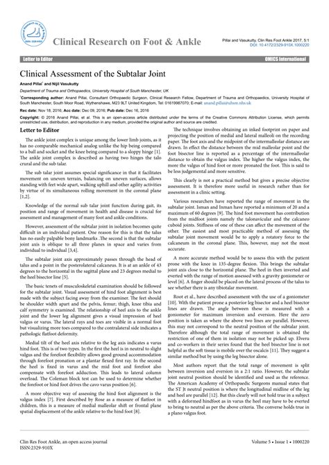 Image result for Subtalar Joint Test