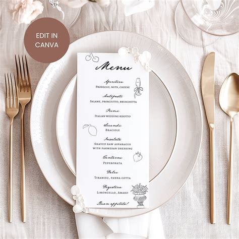 Image result for Italian Wedding Menu 3 Course