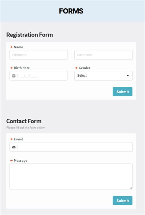 Image result for HTML Multiple Forms One Submit
