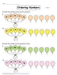 Image result for Ordering Two-Digit Numbers Worksheet
