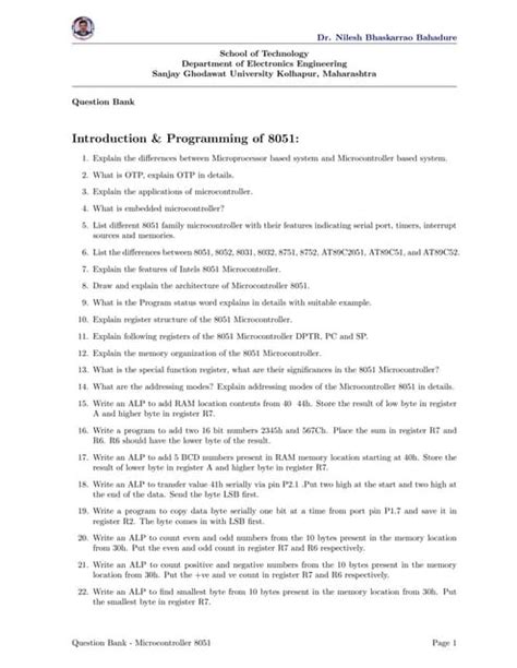 Image result for Microcontroller Exercises PDF