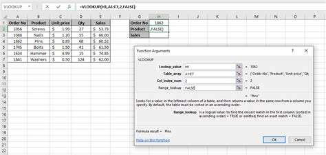 How to Insert VLOOKUP Function in Excel に対する画像結果