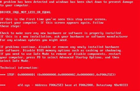 Image result for Windows 10 Red Error Screen