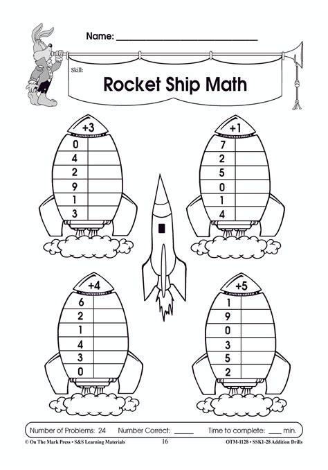 Toradh íomhá ar Rocket Math Addition Practice